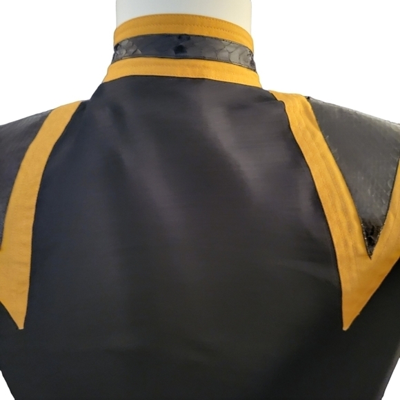 Vintage Francesca of Damon For Starington Shirt 4 Black with Snake Skin - Picture 3 of 5